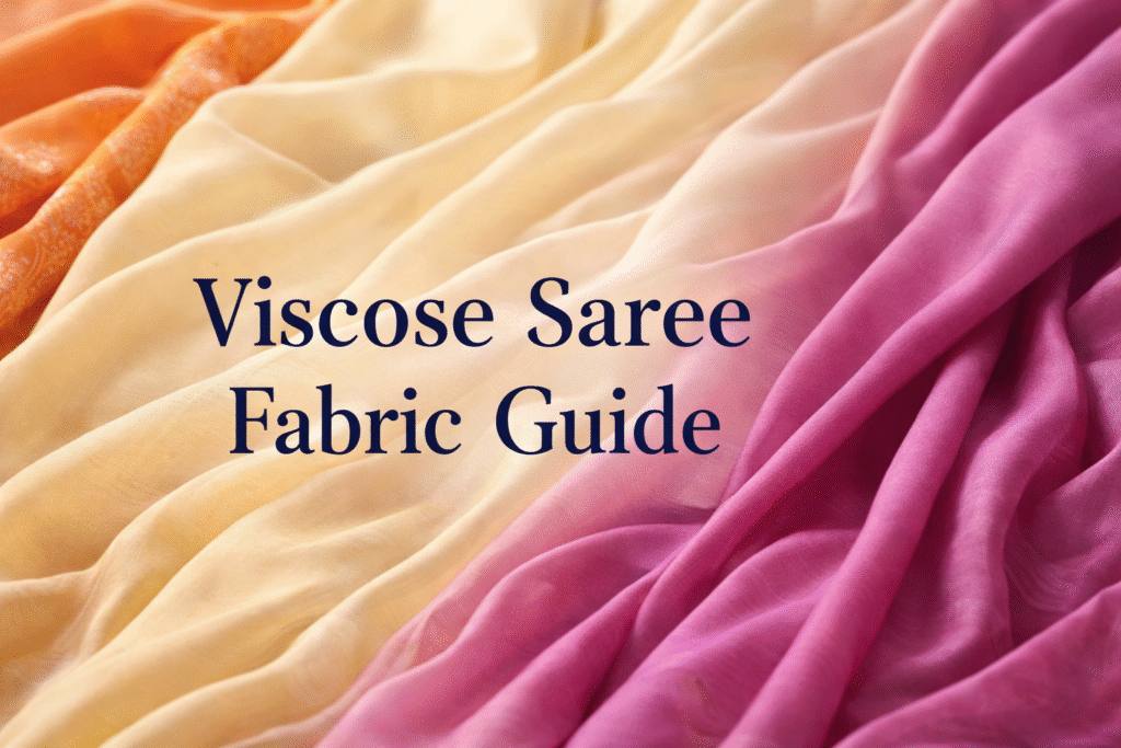 soft viscose saree fabric texture, elegant drape, lightweight saree material
